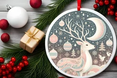 Round Christmas Ornament Sublimation|Clipart Product Image 1