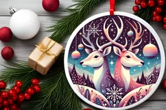Round Christmas Ornament Sublimation|Clipart Product Image 1