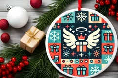 Round Christmas Ornament Sublimation|Clipart Product Image 1