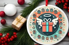Round Christmas Ornament Sublimation|Clipart Product Image 1