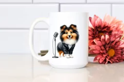 Pop Singer Shetland Sheepdog | Sublimation | Clipart Product Image 2