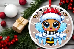 Round Christmas Ornament Sublimation|Clipart Product Image 1