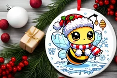 Round Christmas Ornament Sublimation|Clipart Product Image 1