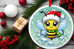 Round Christmas Ornament Sublimation|Clipart Product Image 1