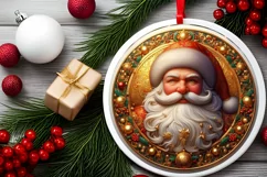 Round Christmas Ornament Sublimation|Clipart Product Image 1