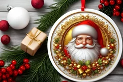 Round Christmas Ornament Sublimation|Clipart Product Image 1