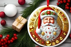 Round Christmas Ornament Sublimation|Clipart Product Image 1