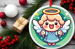 Round Christmas Ornament Sublimation|Clipart Product Image 1