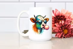 Quirky Cow Sunglasses Chewing Gum Clipart Product Image 2