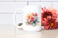 Shiny Begonia Watercolor Splash PNG Product Image 2