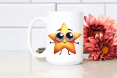 Funny Expressive Star with Shy Goofy Smile PNG Product Image 2
