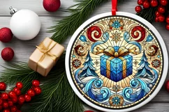 Round Christmas Ornament Sublimation|Clipart Product Image 1