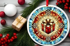 Round Christmas Ornament Sublimation|Clipart Product Image 1