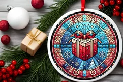 Round Christmas Ornament Sublimation|Clipart Product Image 1
