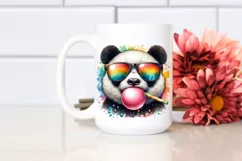 Quirky Colorful Panda, High Detail | Sublimation Clipart Product Image 2