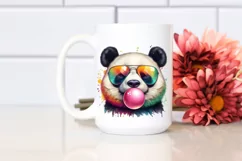 Quirky Colorful Panda, High Detail | Sublimation Clipart Product Image 2