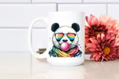 Quirky Colorful Panda, High Detail | Sublimation Clipart Product Image 2