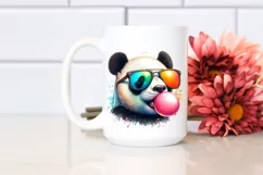 Quirky Colorful Panda, High Detail | Sublimation Clipart Product Image 2