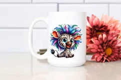 Colorful Baby Zebra Cartoon | Sublimation | Clipart Product Image 2