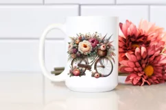 Vintage Dirty Bicycle with Flowers PNG Product Image 2