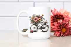 Vintage Dirty Bicycle with Flowers PNG Product Image 2