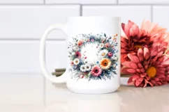 Watercolor Floral Wreath, Vibrant Abstract | Sublimation | Product Image 2