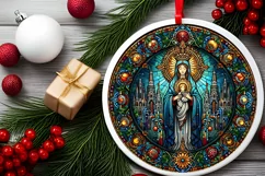 Round Christmas Ornament Sublimation|Clipart Product Image 1