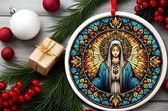 Round Christmas Ornament Sublimation|Clipart Product Image 1