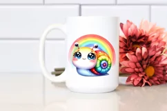 Colorful Baby Snail Watercolor Clipart Product Image 2