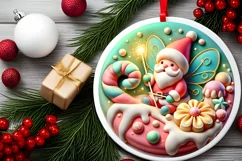 Round Christmas Ornament Sublimation|Clipart Product Image 1