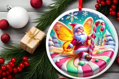 Round Christmas Ornament Sublimation|Clipart Product Image 1