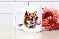 Quirky Fox Sunglasses Chewing Gum Clipart Product Image 2