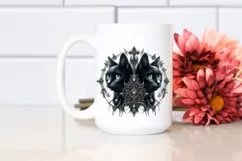 Detailed Gothic Cat Sticker Sublimation Clipart Product Image 2