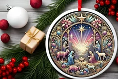 Round Christmas Ornament Sublimation|Clipart Product Image 1