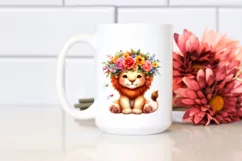 Cute Cartoon Style Watercolor Lion Flower Crown Product Image 2
