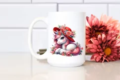 Cute Baby Unicorn with Red Hat | Sublimation | Clipart Product Image 2