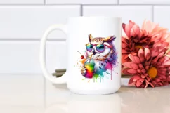 Owl Drinking Sipping Colorful Drink Clipart Product Image 2