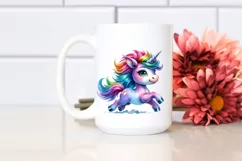 Cute Baby Unicorn Running PNG Product Image 2