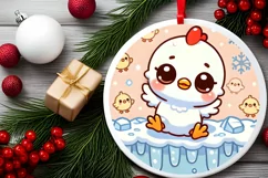Round Christmas Ornament Sublimation|Clipart Product Image 1