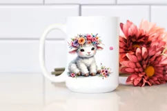 Cartoon-Style Flower Crown Otter PNG Product Image 2