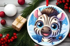 Round Christmas Ornament Sublimation|Clipart Product Image 2