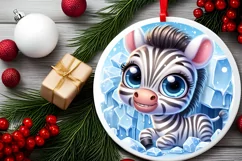 Round Christmas Ornament Sublimation|Clipart Product Image 2