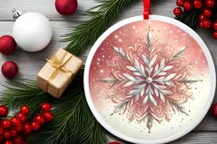 Round Christmas Ornament Sublimation|Clipart Product Image 2
