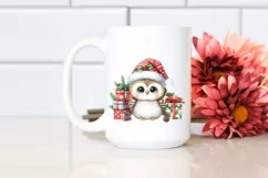 Whimsical Owl with Santa Hat, Transparent PNG Product Image 2