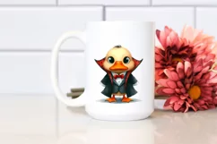 Funny Watercolor Vampire Duck Sublimation Clipart Product Image 2