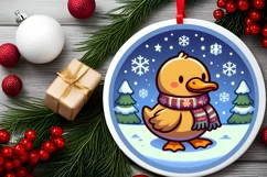Round Christmas Ornament Sublimation|Clipart Product Image 1