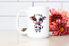 Expressive Caricature-like Baby Cow | Sublimation | Clipart Product Image 2