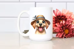 Labrador with Sun Hat and Goofy Smile | Sublimation Clipart Product Image 2