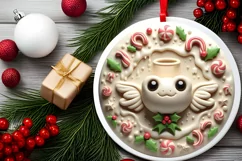 Round Christmas Ornament Sublimation|Clipart Product Image 1