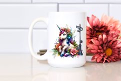 Colorful Baby Unicorn on Street Corner PNG Product Image 2